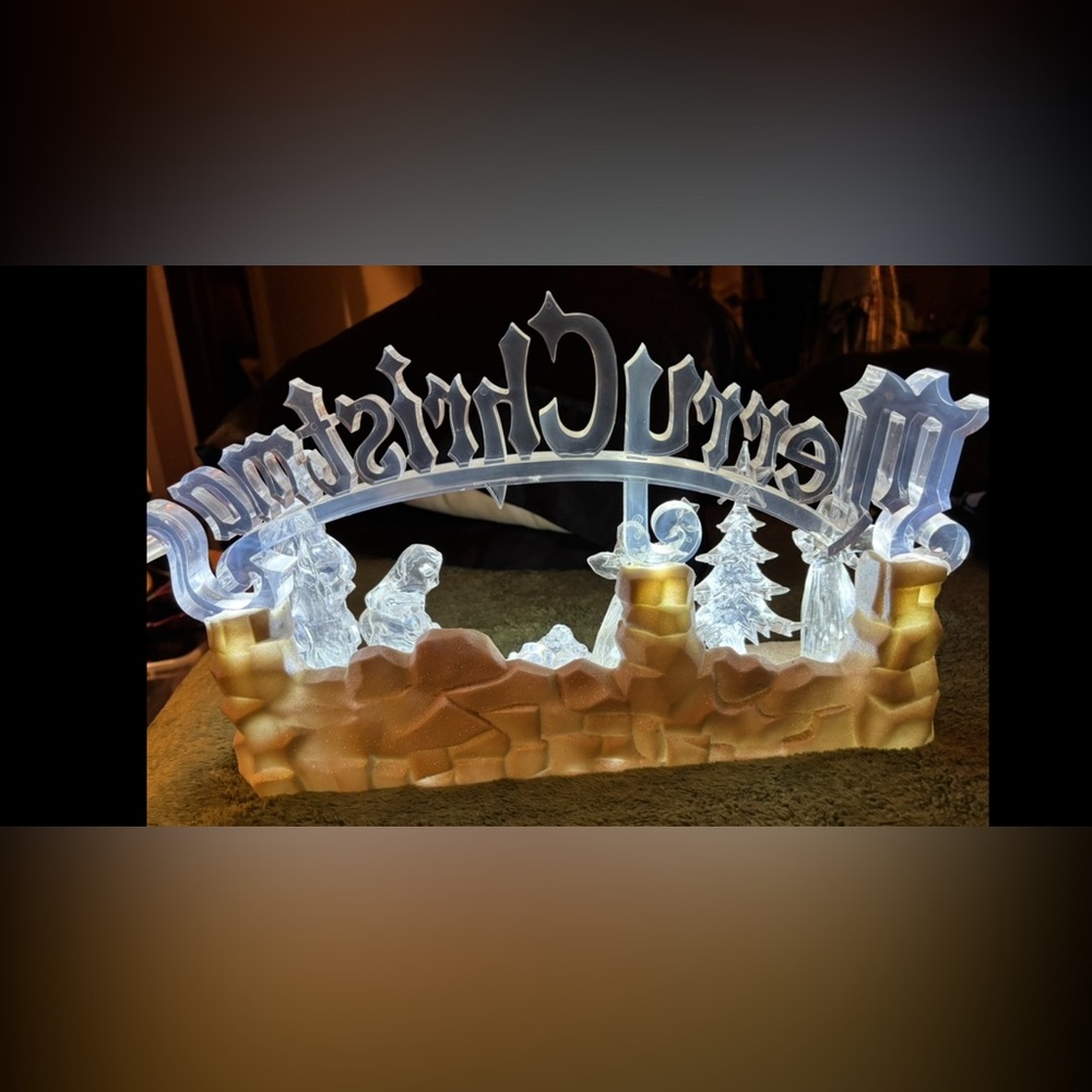 A Beautiful LED Light Acrylic Musical Christmas Nativity Set (Watch Video) - Picture 3 of 5